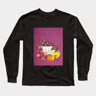 A pomegranate grape orange banana fruit bowl fruit basket Long Sleeve T-Shirt